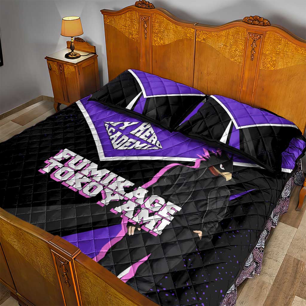 Fumikage Tokoyami My Hero Academia Quilt Bed Set Anime Grunge Splatter Graphic Style