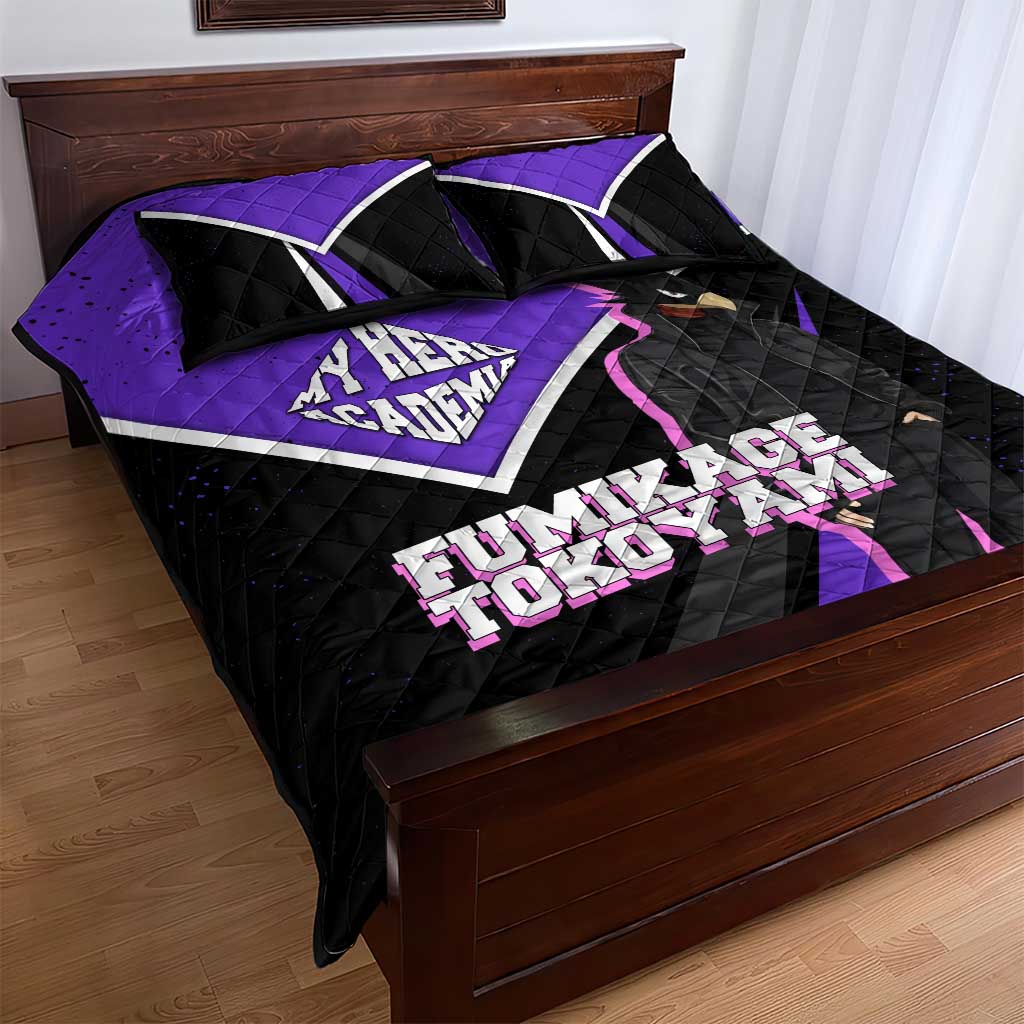 Fumikage Tokoyami My Hero Academia Quilt Bed Set Anime Grunge Splatter Graphic Style