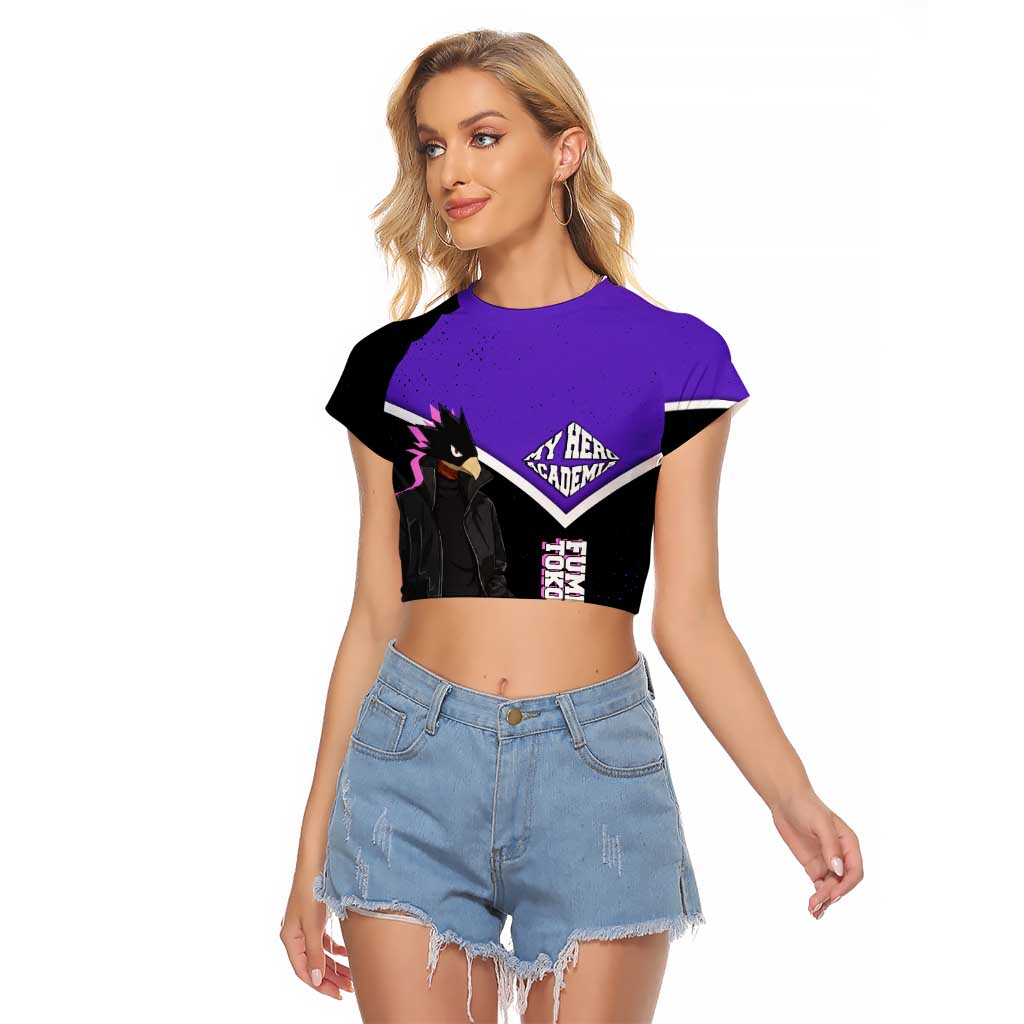 Fumikage Tokoyami My Hero Academia Raglan Cropped T Shirt Anime Grunge Splatter Graphic Style