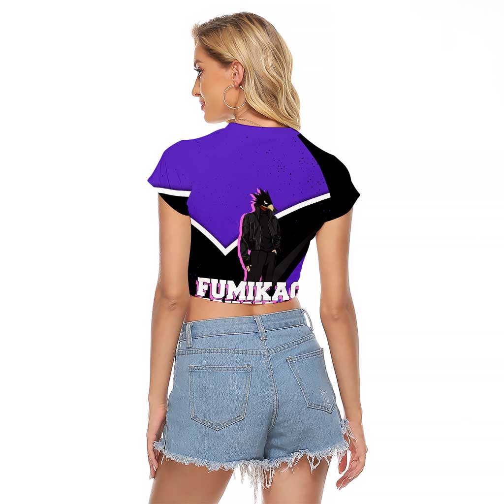 Fumikage Tokoyami My Hero Academia Raglan Cropped T Shirt Anime Grunge Splatter Graphic Style