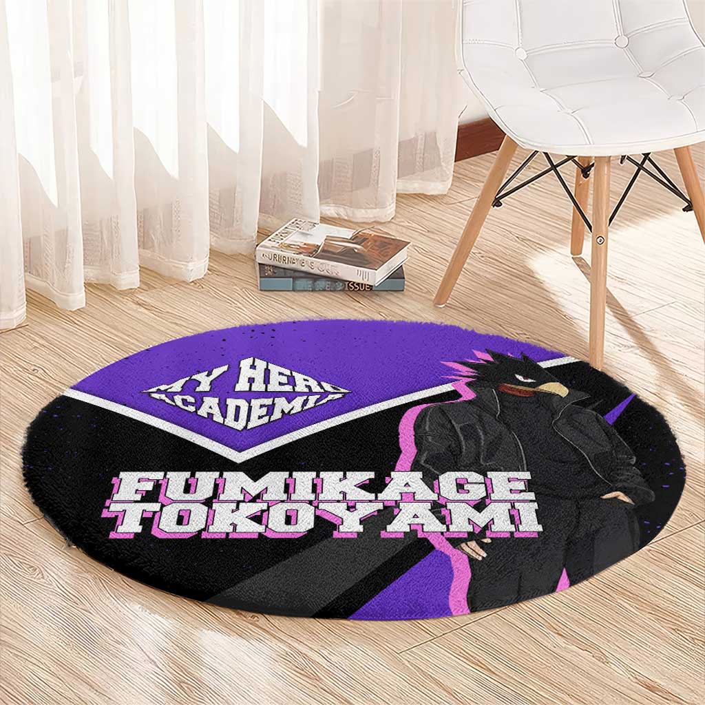 Fumikage Tokoyami My Hero Academia Round Carpet Anime Grunge Splatter Graphic Style