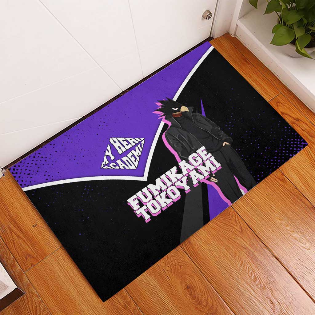 Fumikage Tokoyami My Hero Academia Rubber Doormat Anime Grunge Splatter Graphic Style