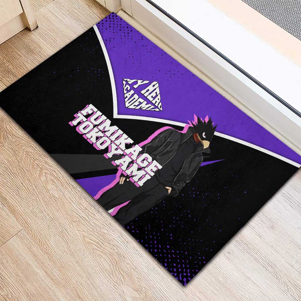 Fumikage Tokoyami My Hero Academia Rubber Doormat Anime Grunge Splatter Graphic Style