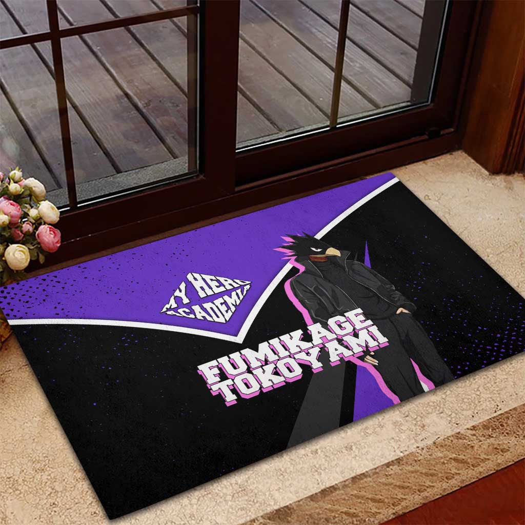 Fumikage Tokoyami My Hero Academia Rubber Doormat Anime Grunge Splatter Graphic Style