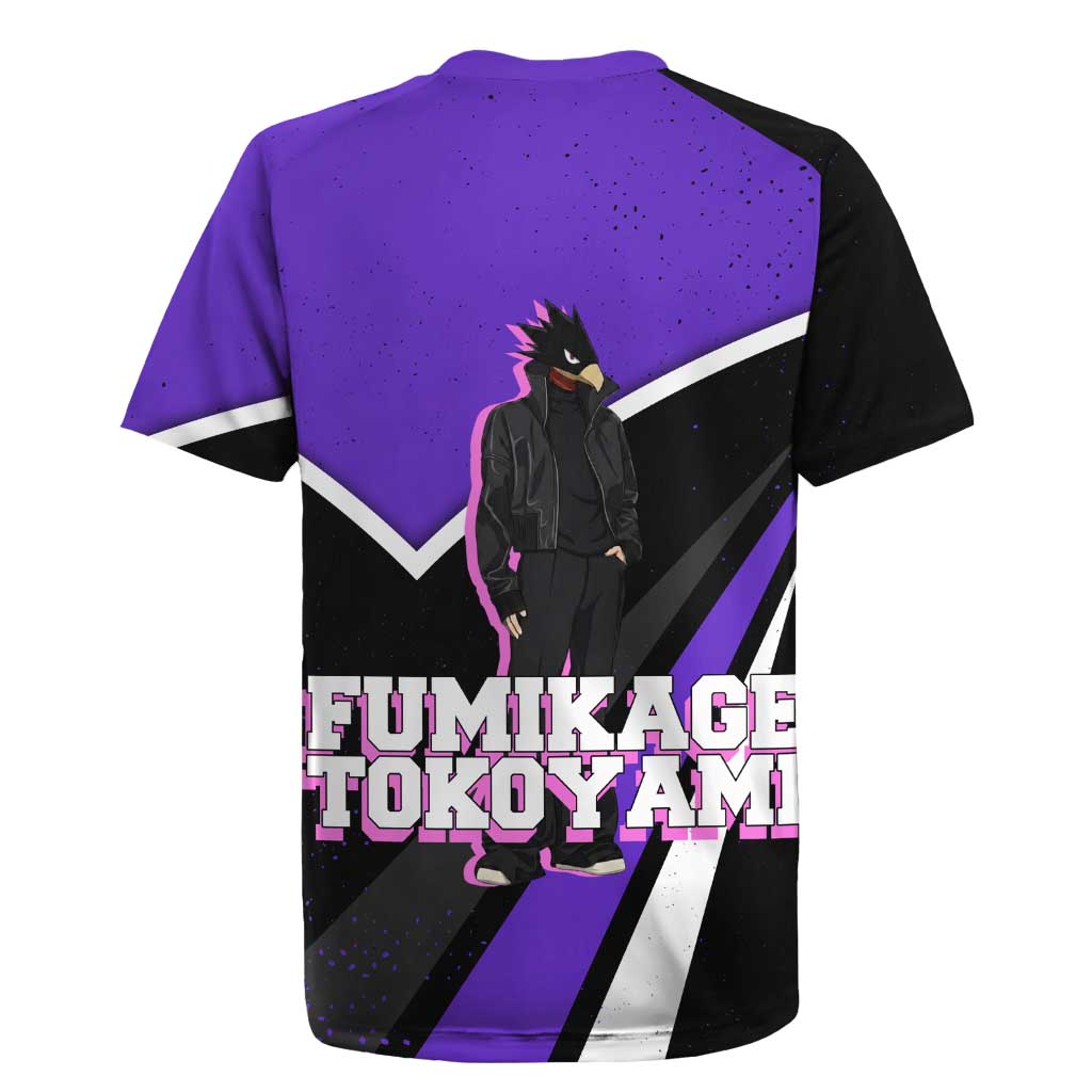 Fumikage Tokoyami My Hero Academia Rugby Jersey Anime Grunge Splatter Graphic Style