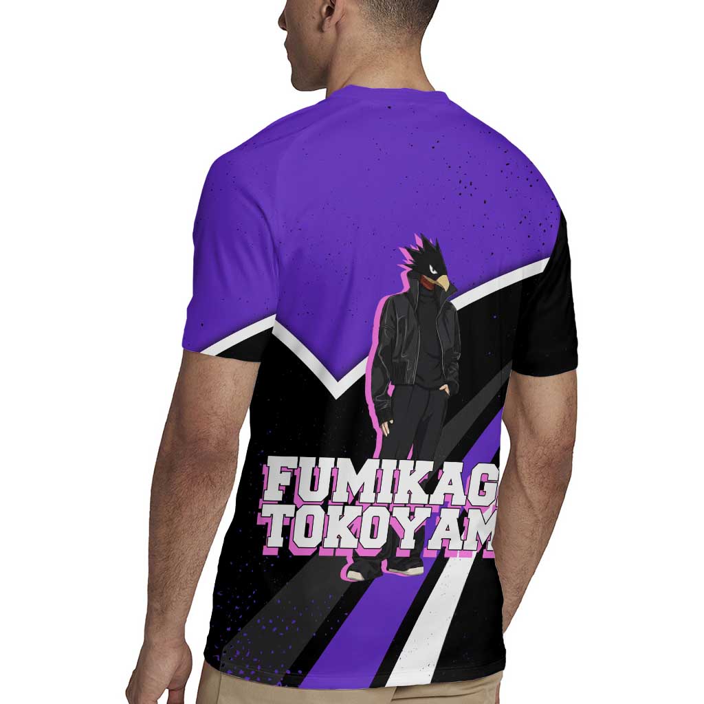 Fumikage Tokoyami My Hero Academia Rugby Jersey Anime Grunge Splatter Graphic Style