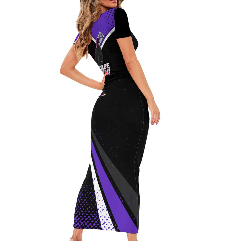 Fumikage Tokoyami My Hero Academia Short Sleeve Bodycon Dress Anime Grunge Splatter Graphic Style