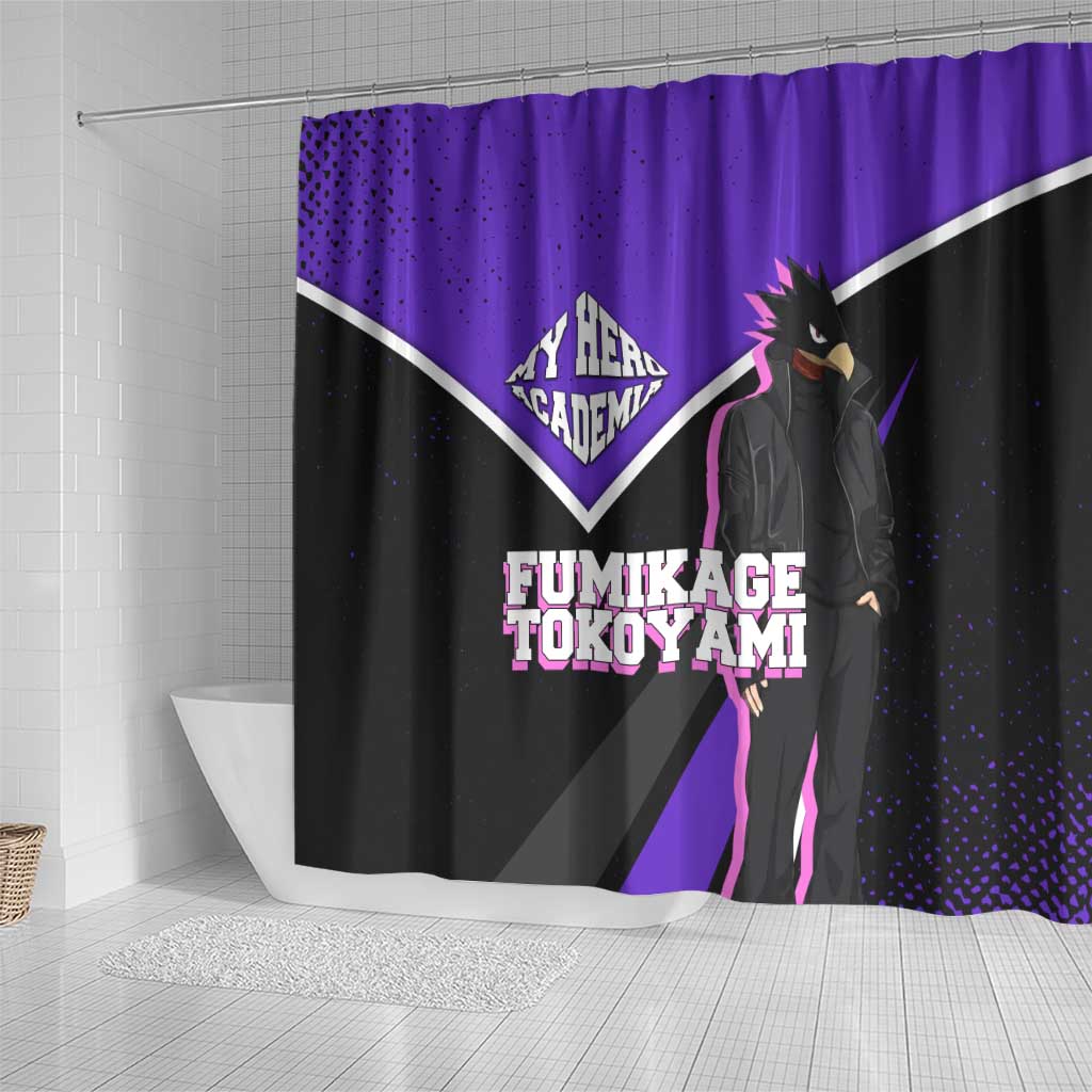 Fumikage Tokoyami My Hero Academia Shower Curtain Anime Grunge Splatter Graphic Style