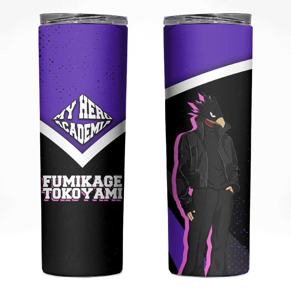 Fumikage Tokoyami My Hero Academia Skinny Tumbler Anime Grunge Splatter Graphic Style