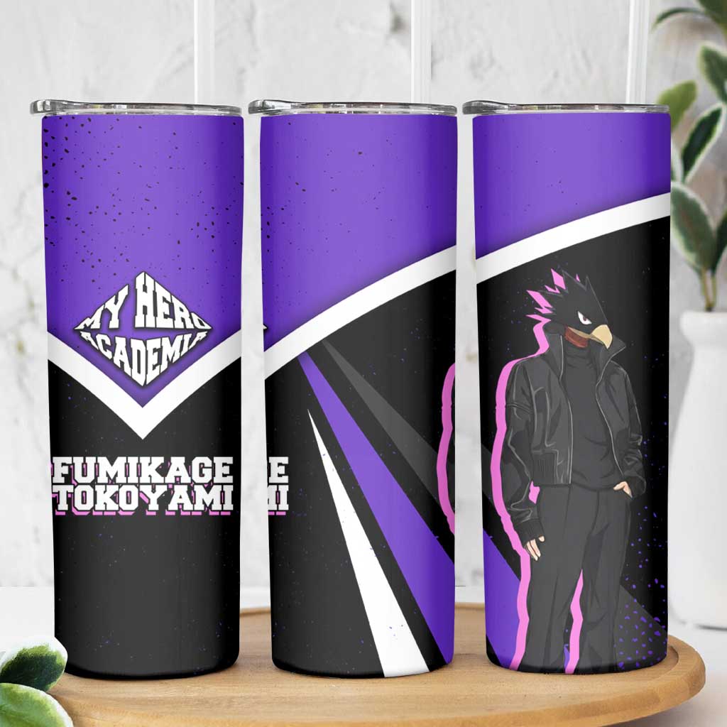 Fumikage Tokoyami My Hero Academia Skinny Tumbler Anime Grunge Splatter Graphic Style
