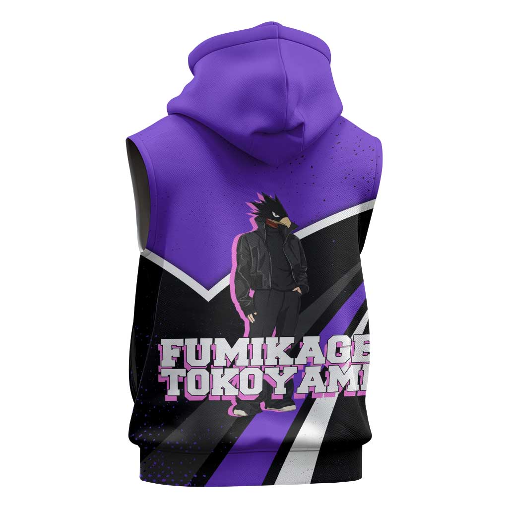 Fumikage Tokoyami My Hero Academia Sleeveless Hoodie Anime Grunge Splatter Graphic Style