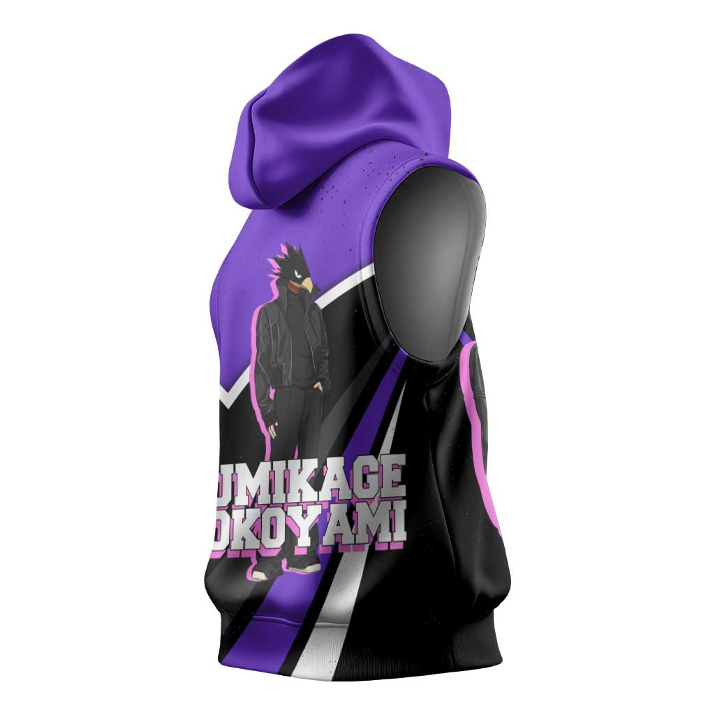 Fumikage Tokoyami My Hero Academia Sleeveless Hoodie Anime Grunge Splatter Graphic Style