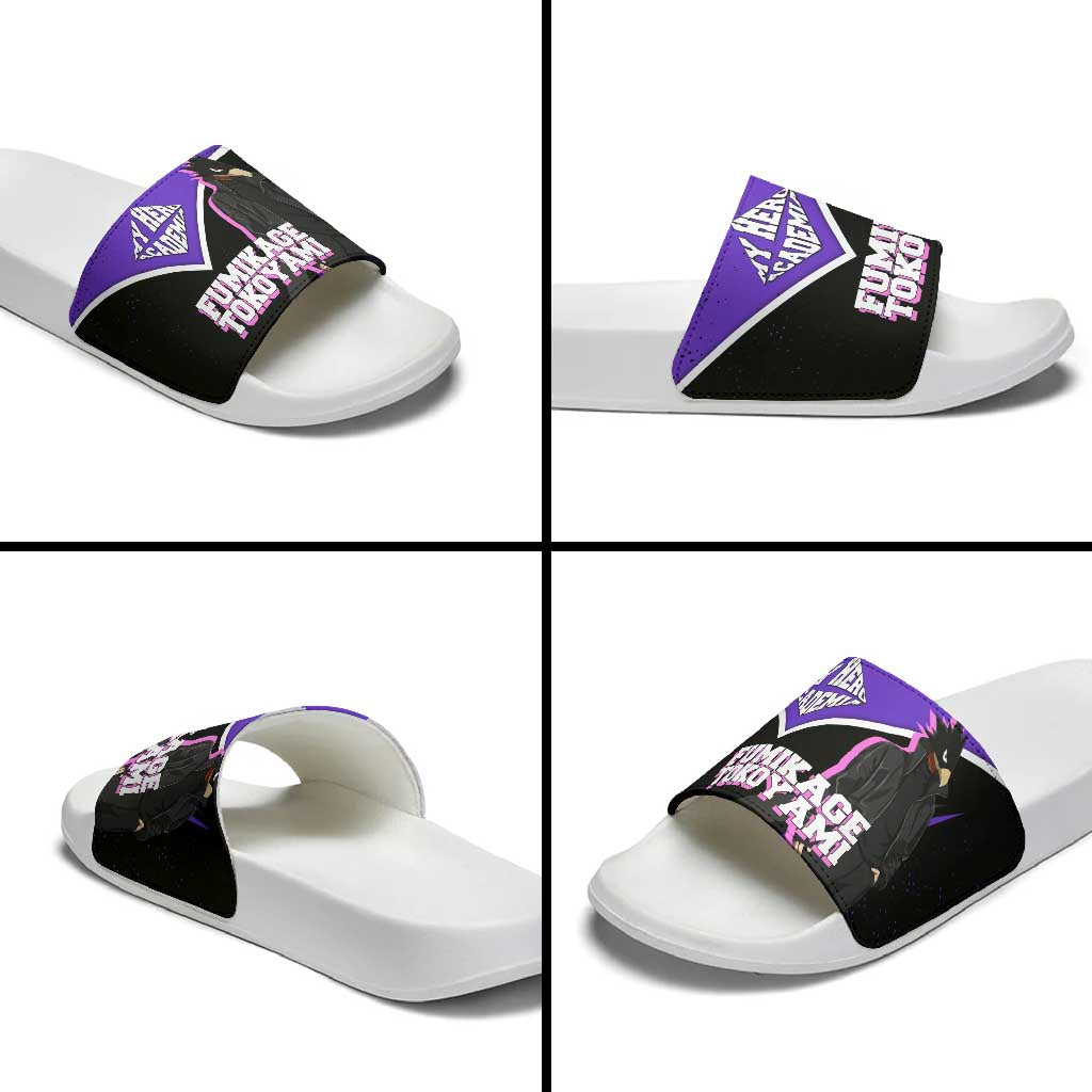 Fumikage Tokoyami My Hero Academia Slide Sandals Anime Grunge Splatter Graphic Style