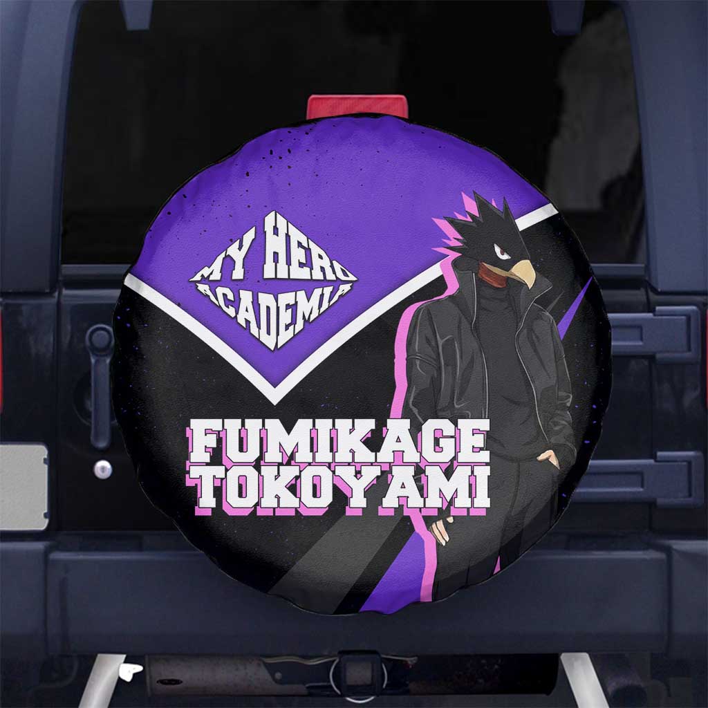 Fumikage Tokoyami My Hero Academia Spare Tire Cover Anime Grunge Splatter Graphic Style