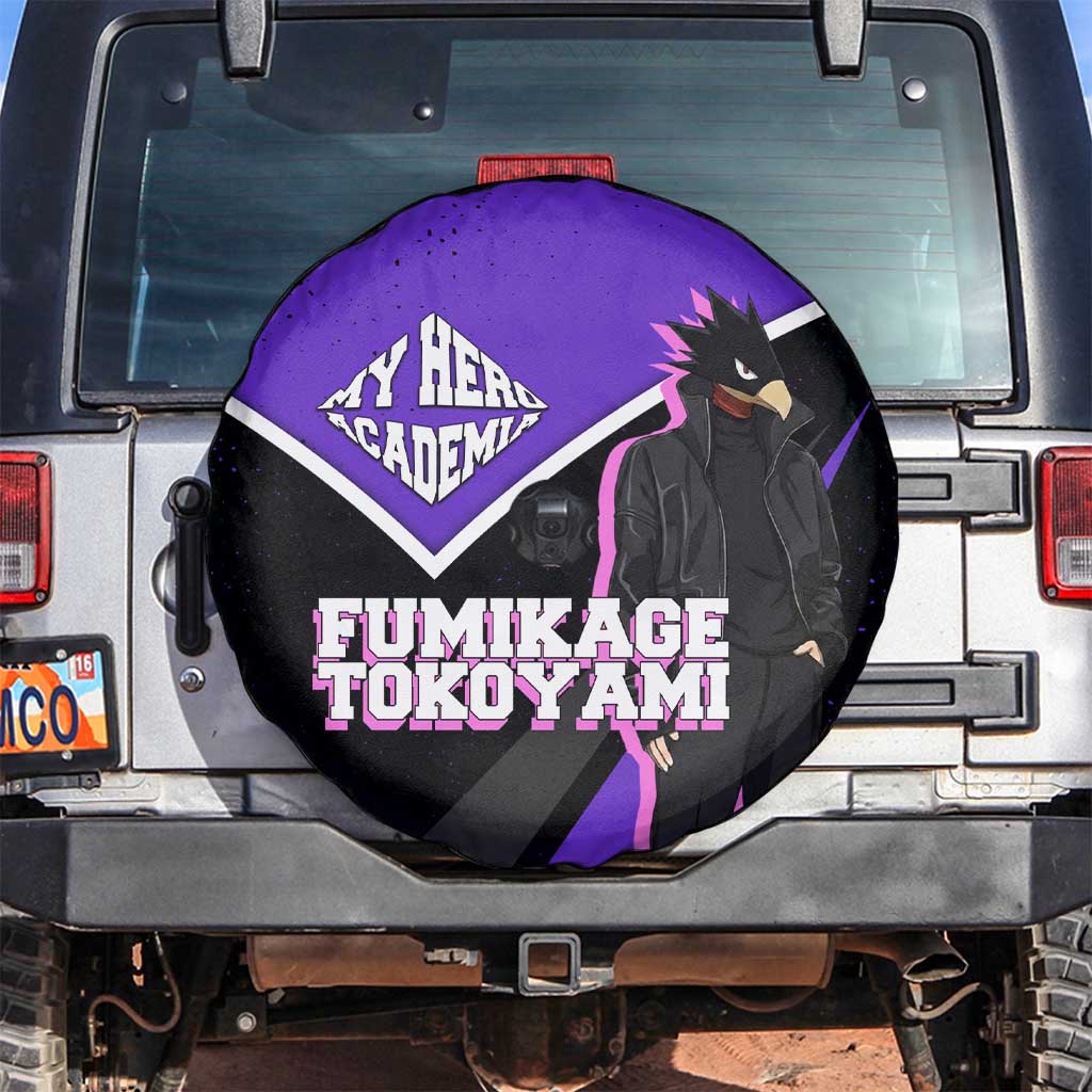 Fumikage Tokoyami My Hero Academia Spare Tire Cover Anime Grunge Splatter Graphic Style