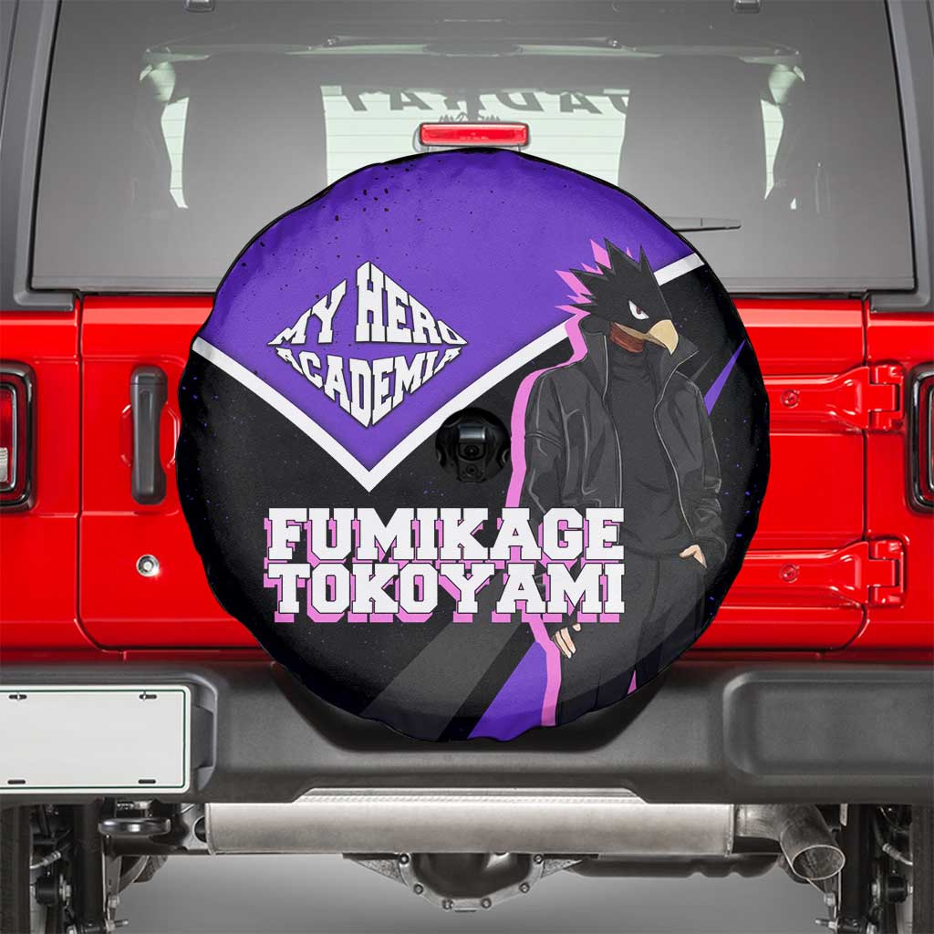 Fumikage Tokoyami My Hero Academia Spare Tire Cover Anime Grunge Splatter Graphic Style