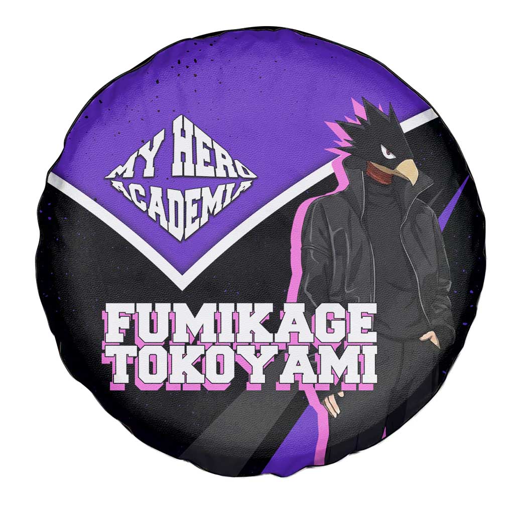 Fumikage Tokoyami My Hero Academia Spare Tire Cover Anime Grunge Splatter Graphic Style