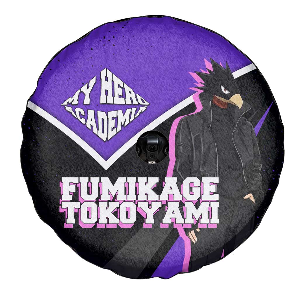 Fumikage Tokoyami My Hero Academia Spare Tire Cover Anime Grunge Splatter Graphic Style
