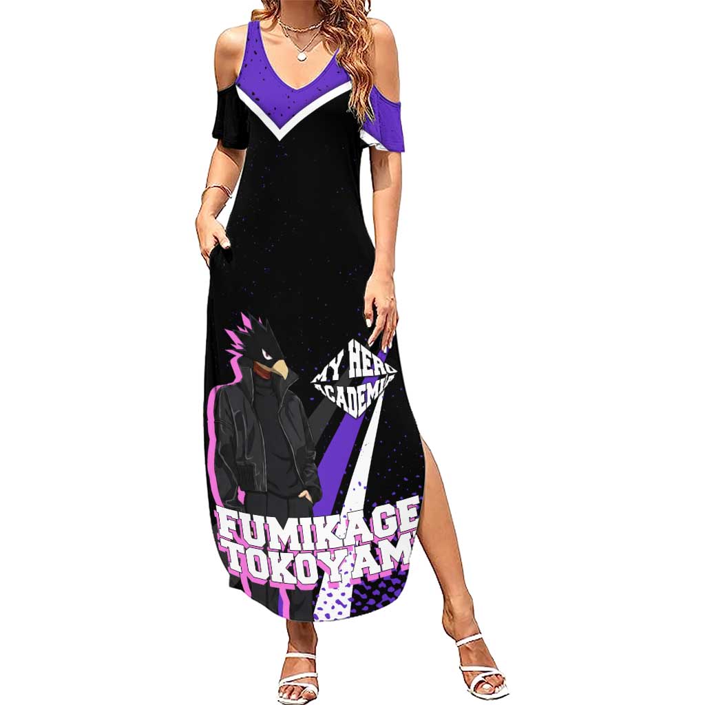 Fumikage Tokoyami My Hero Academia Summer Maxi Dress Anime Grunge Splatter Graphic Style
