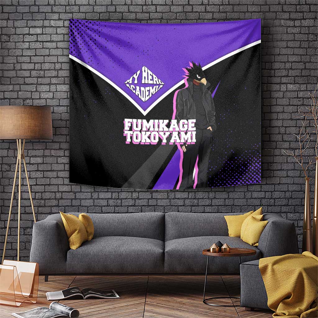 Fumikage Tokoyami My Hero Academia Tapestry Anime Grunge Splatter Graphic Style