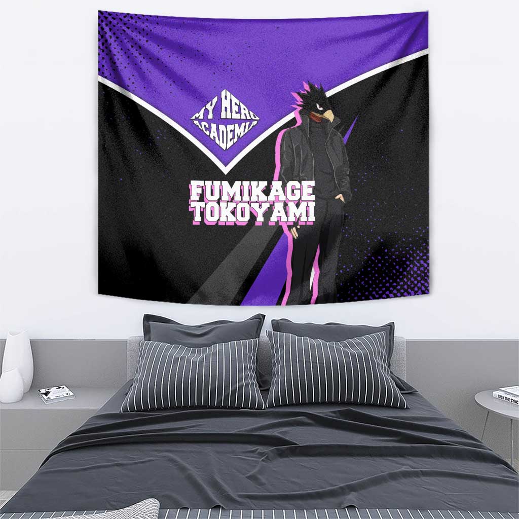 Fumikage Tokoyami My Hero Academia Tapestry Anime Grunge Splatter Graphic Style