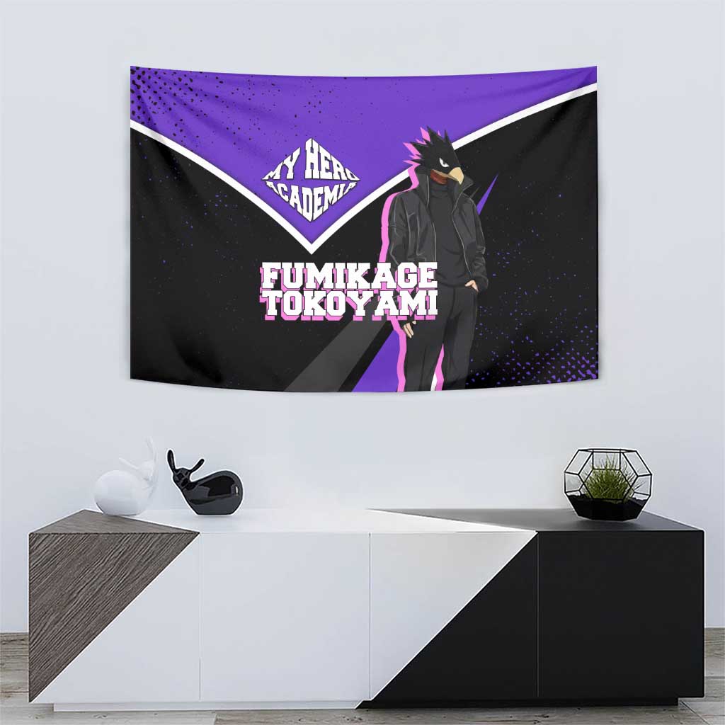 Fumikage Tokoyami My Hero Academia Tapestry Anime Grunge Splatter Graphic Style