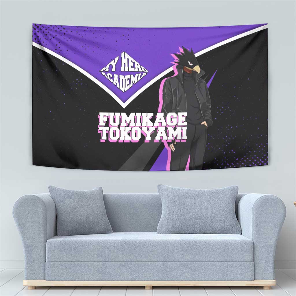 Fumikage Tokoyami My Hero Academia Tapestry Anime Grunge Splatter Graphic Style