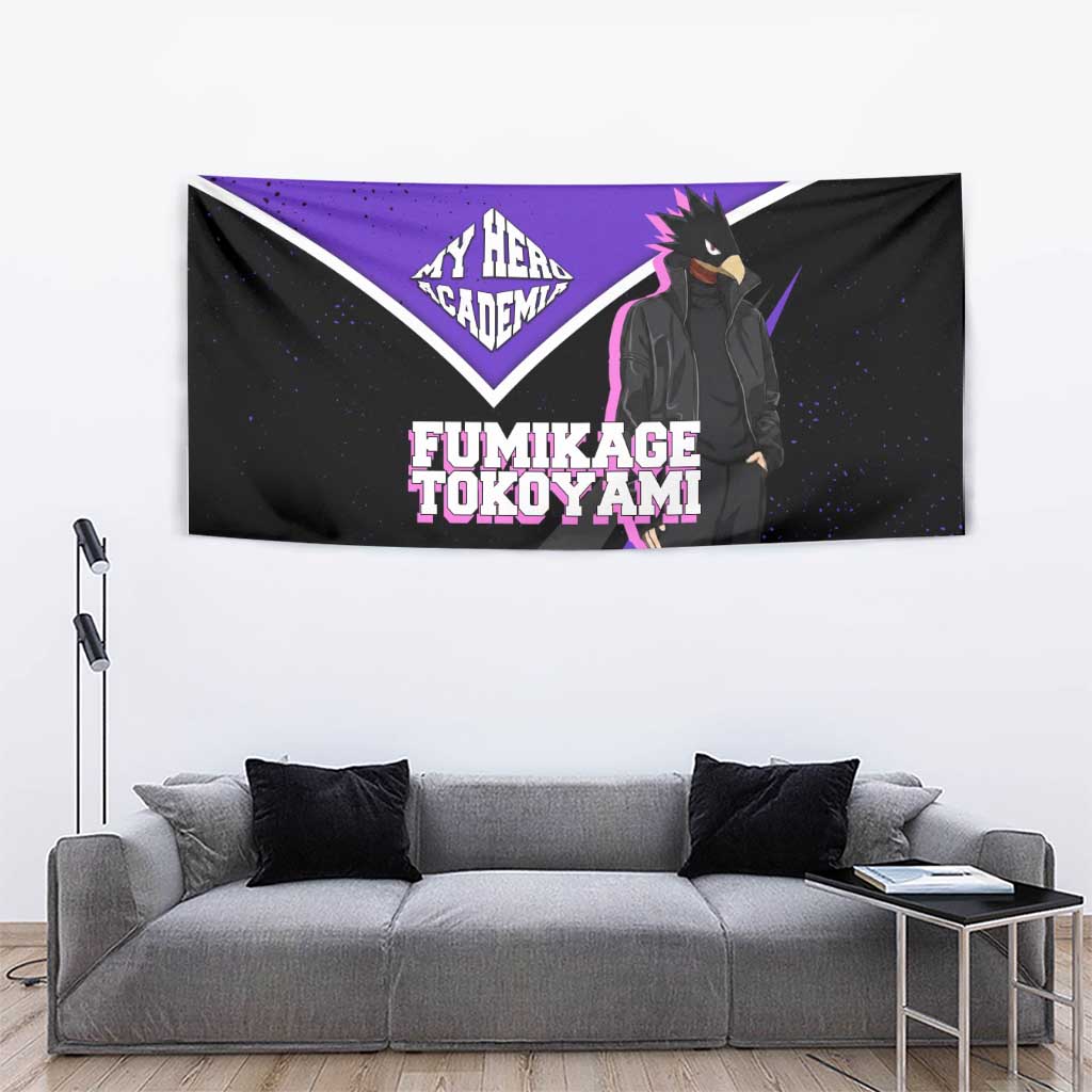 Fumikage Tokoyami My Hero Academia Tapestry Anime Grunge Splatter Graphic Style