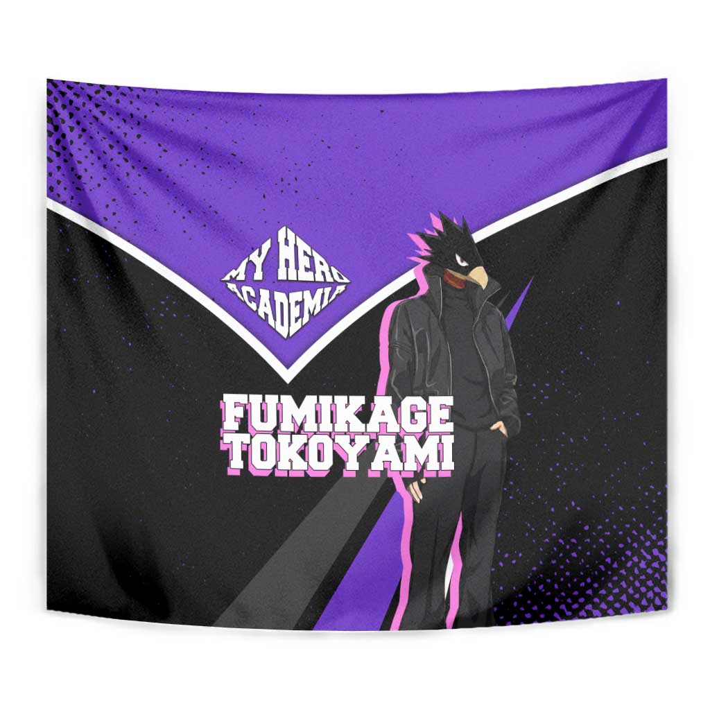 Fumikage Tokoyami My Hero Academia Tapestry Anime Grunge Splatter Graphic Style