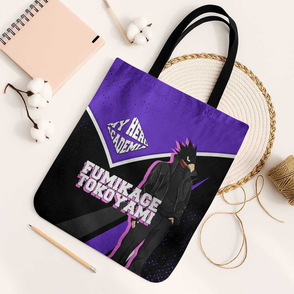 Fumikage Tokoyami My Hero Academia Tote Bag Anime Grunge Splatter Graphic Style