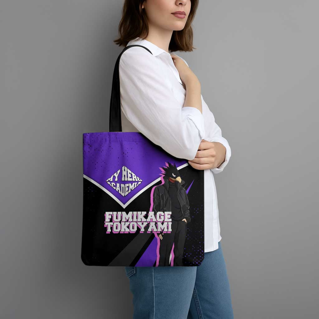 Fumikage Tokoyami My Hero Academia Tote Bag Anime Grunge Splatter Graphic Style