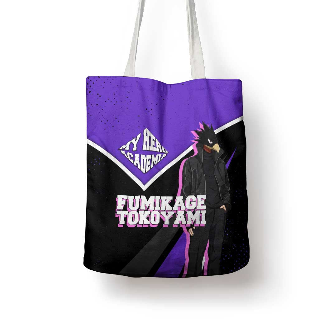 Fumikage Tokoyami My Hero Academia Tote Bag Anime Grunge Splatter Graphic Style