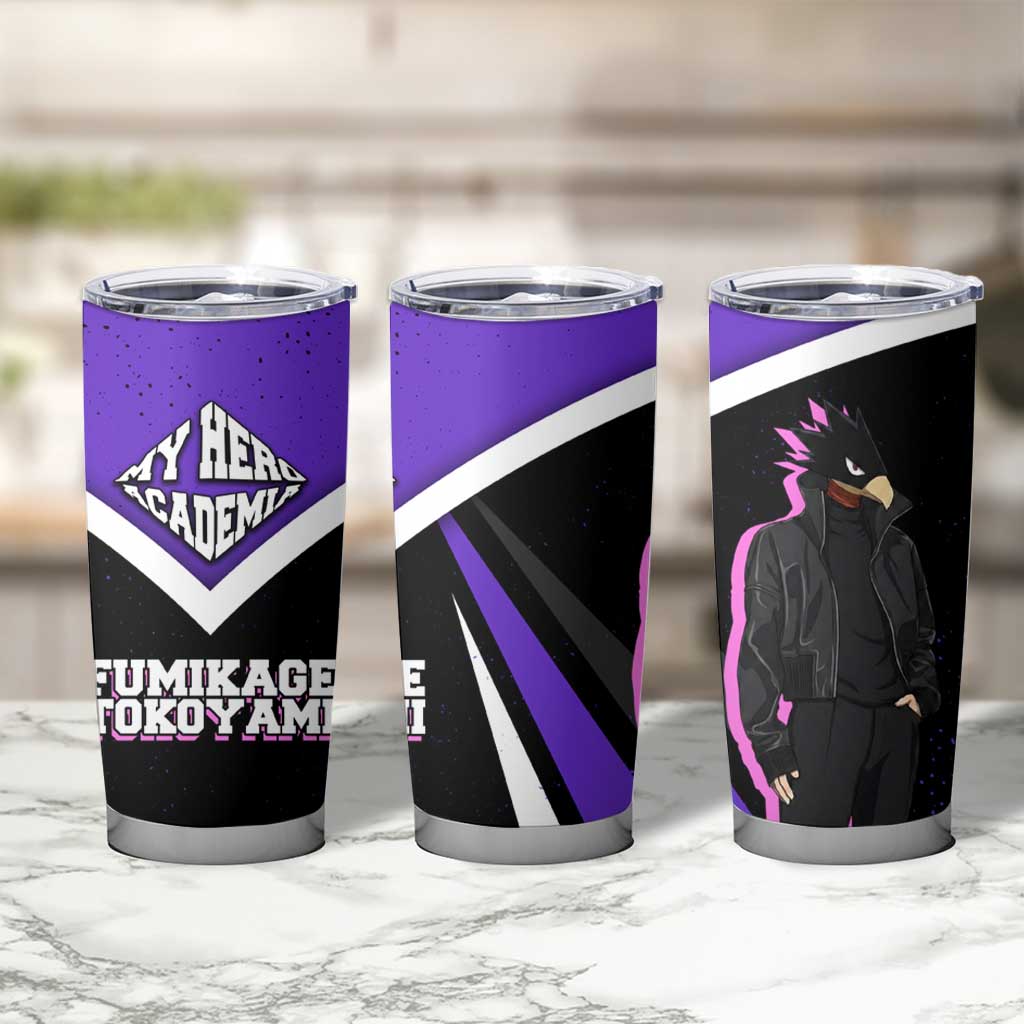 Fumikage Tokoyami My Hero Academia Tumbler Cup Anime Grunge Splatter Graphic Style