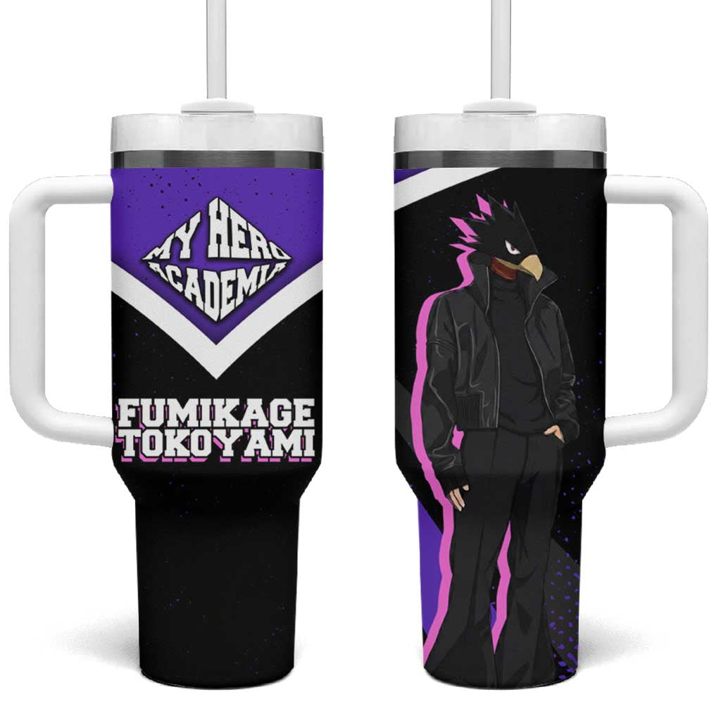 Fumikage Tokoyami My Hero Academia Tumbler With Handle Anime Grunge Splatter Graphic Style