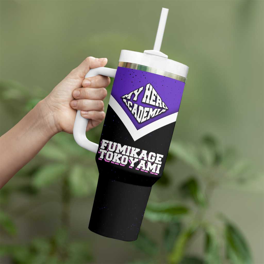 Fumikage Tokoyami My Hero Academia Tumbler With Handle Anime Grunge Splatter Graphic Style