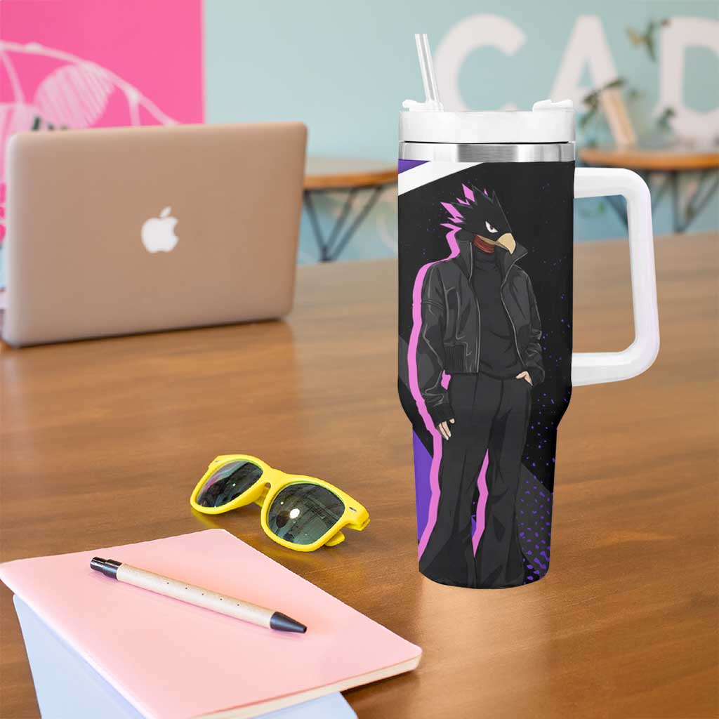 Fumikage Tokoyami My Hero Academia Tumbler With Handle Anime Grunge Splatter Graphic Style