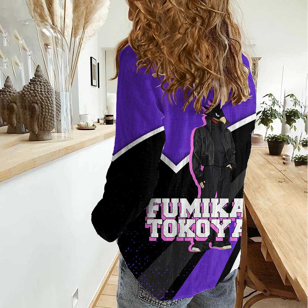 Fumikage Tokoyami My Hero Academia Women Casual Shirt Anime Grunge Splatter Graphic Style