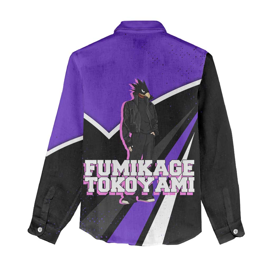 Fumikage Tokoyami My Hero Academia Women Casual Shirt Anime Grunge Splatter Graphic Style