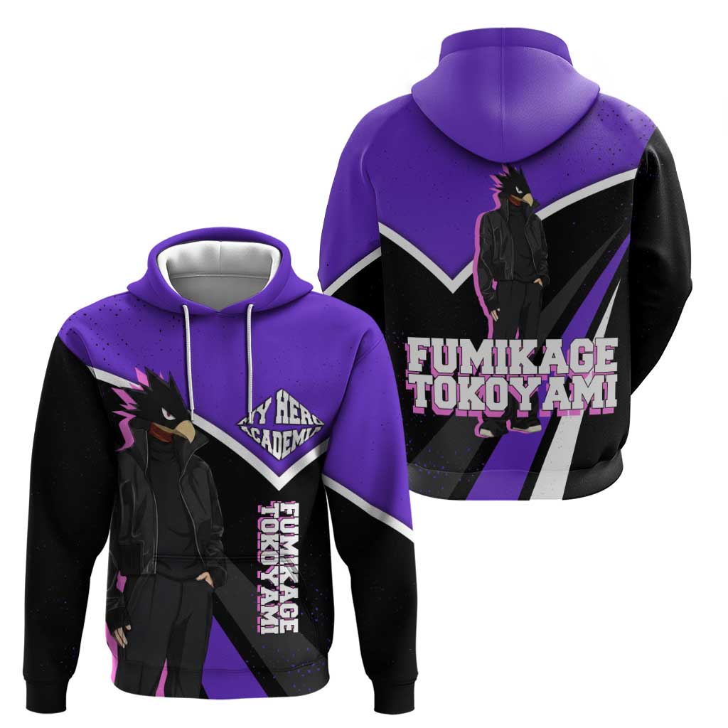 Fumikage Tokoyami My Hero Academia Zip Hoodie Anime Grunge Splatter Graphic Style