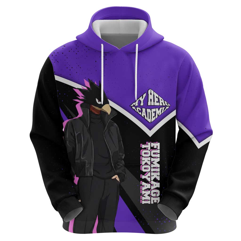 Fumikage Tokoyami My Hero Academia Zip Hoodie Anime Grunge Splatter Graphic Style