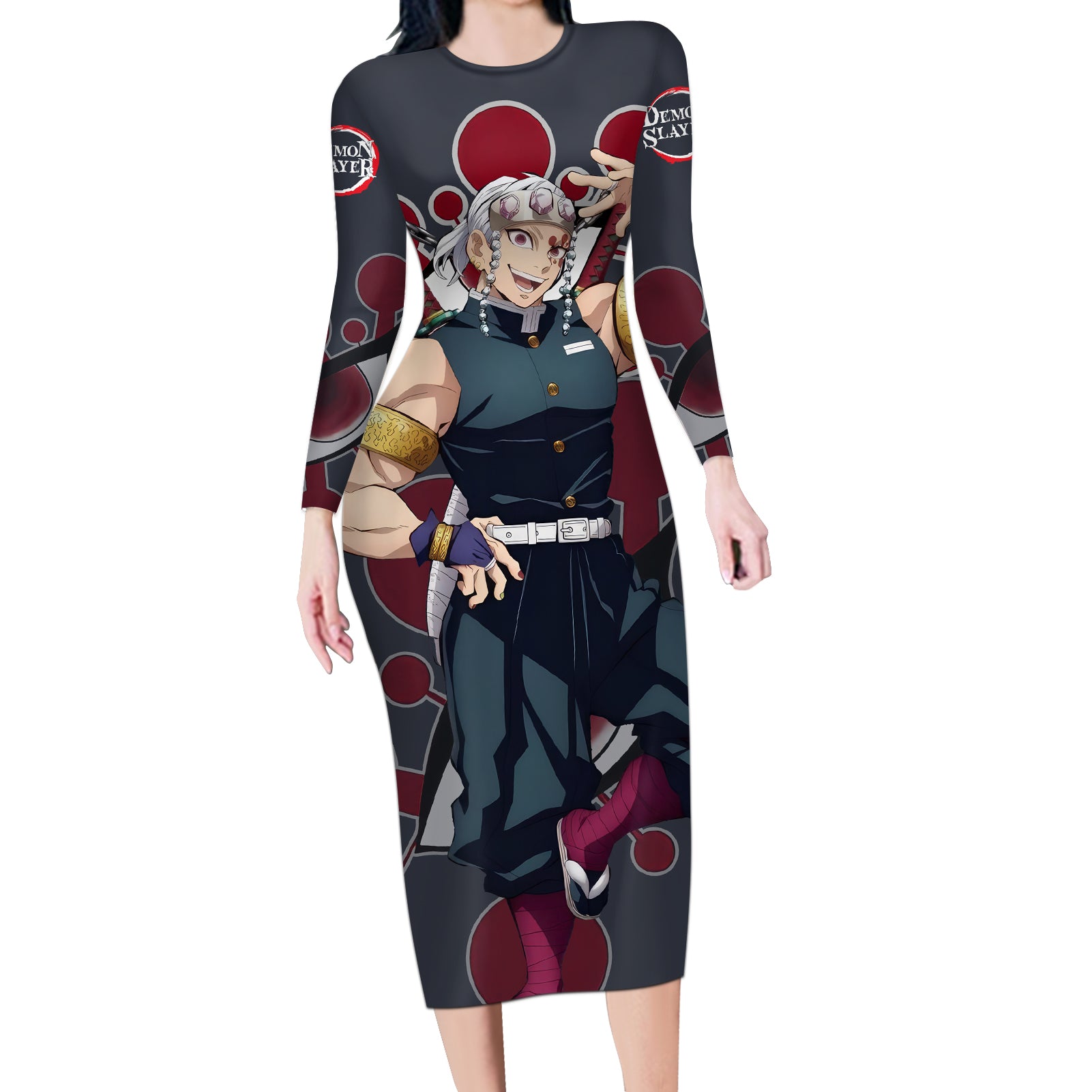 Tengen Uzui Long Sleeve Bodycon Dress Demon Slayer