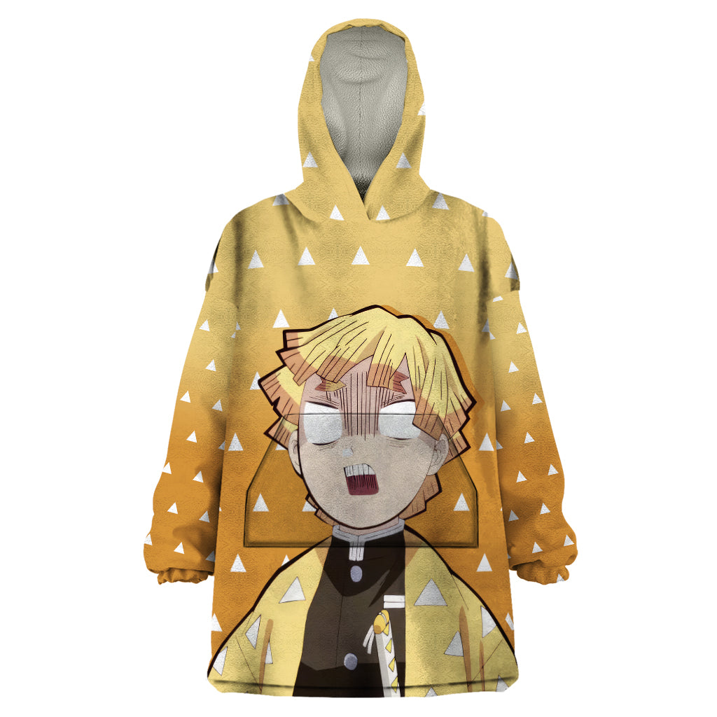 Kimetsu Zenitsu Wearable Blanket Hoodie Demon Slayer Anime Funny Style