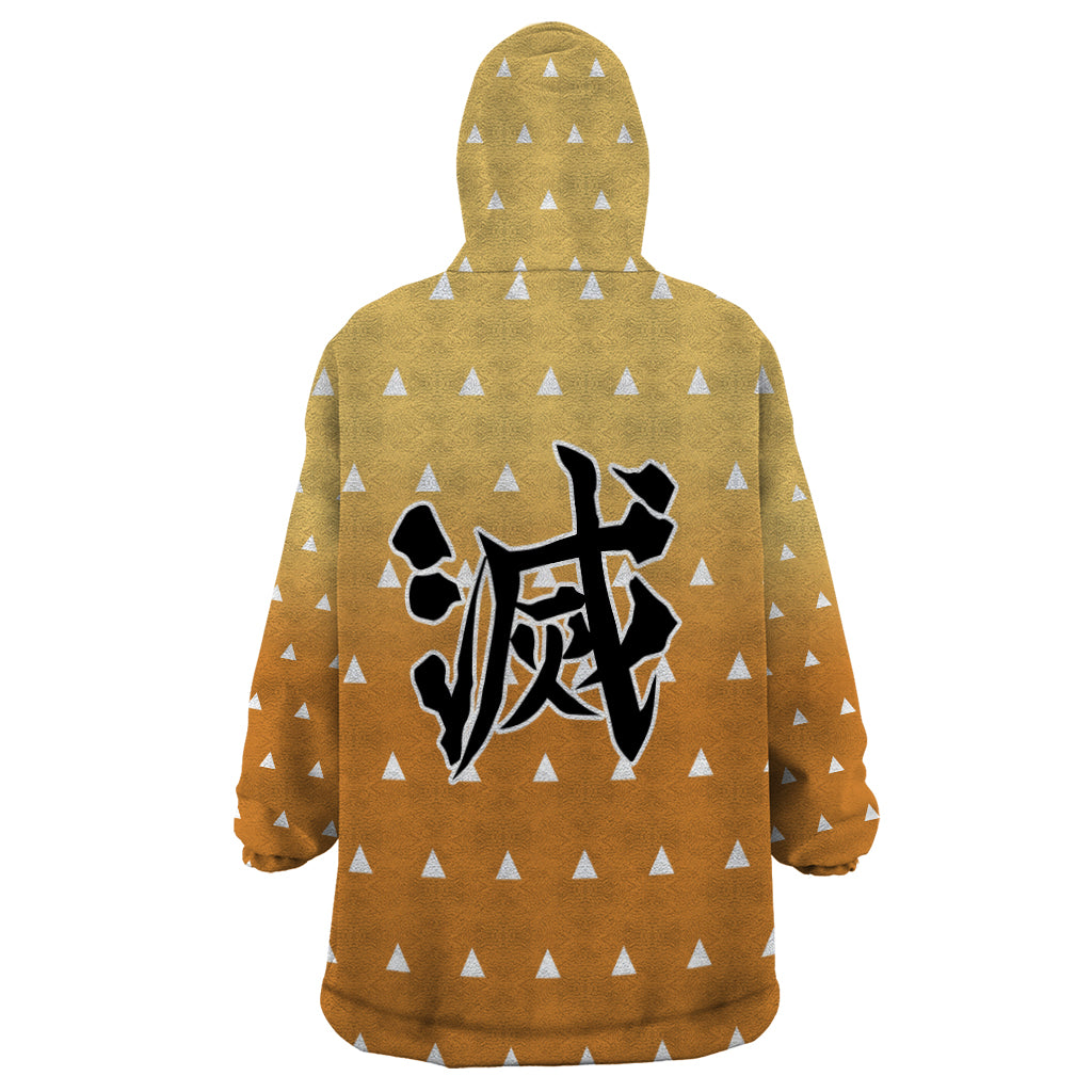 Kimetsu Zenitsu Wearable Blanket Hoodie Demon Slayer Anime Funny Style