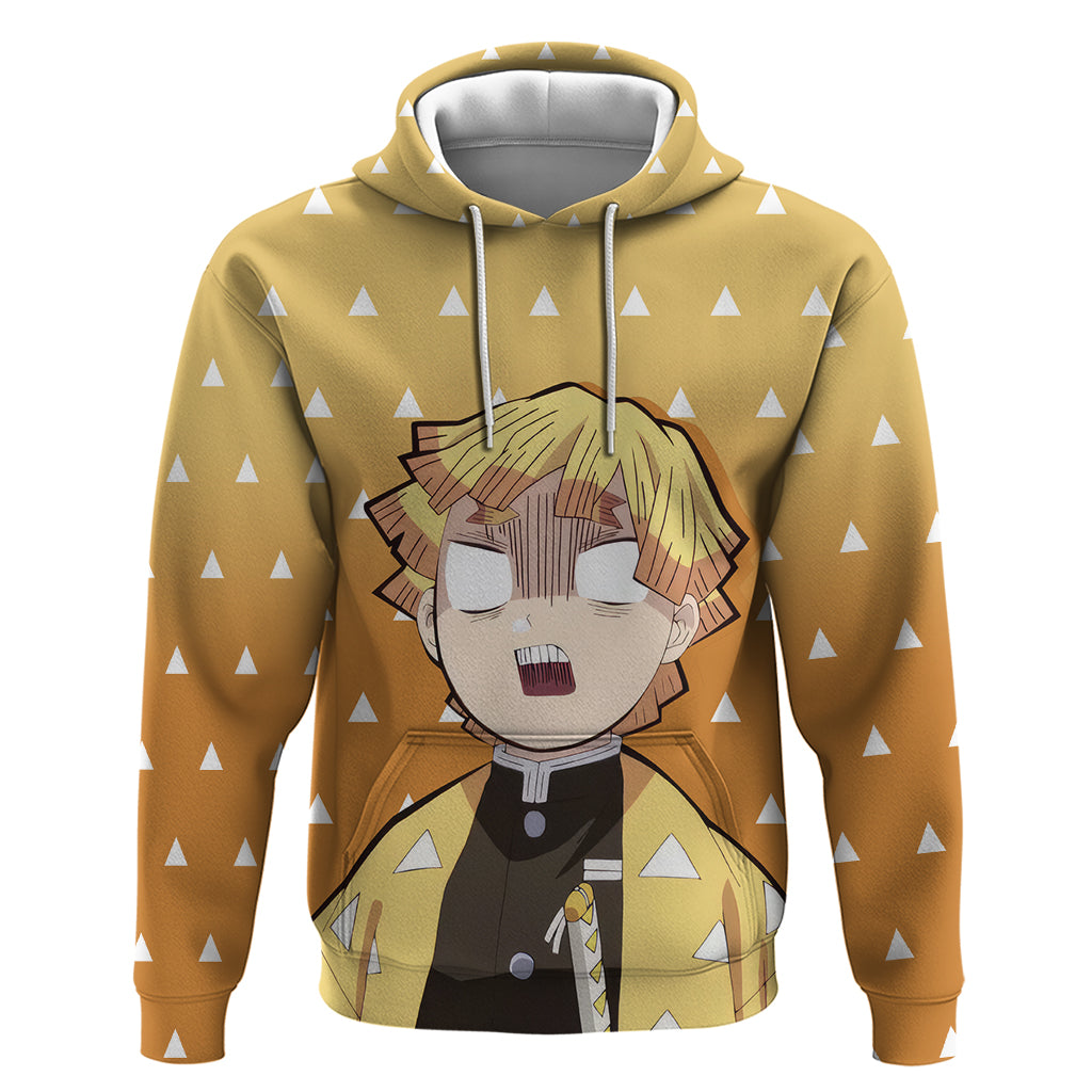 Kimetsu Zenitsu Zip Hoodie Demon Slayer Anime Funny Style