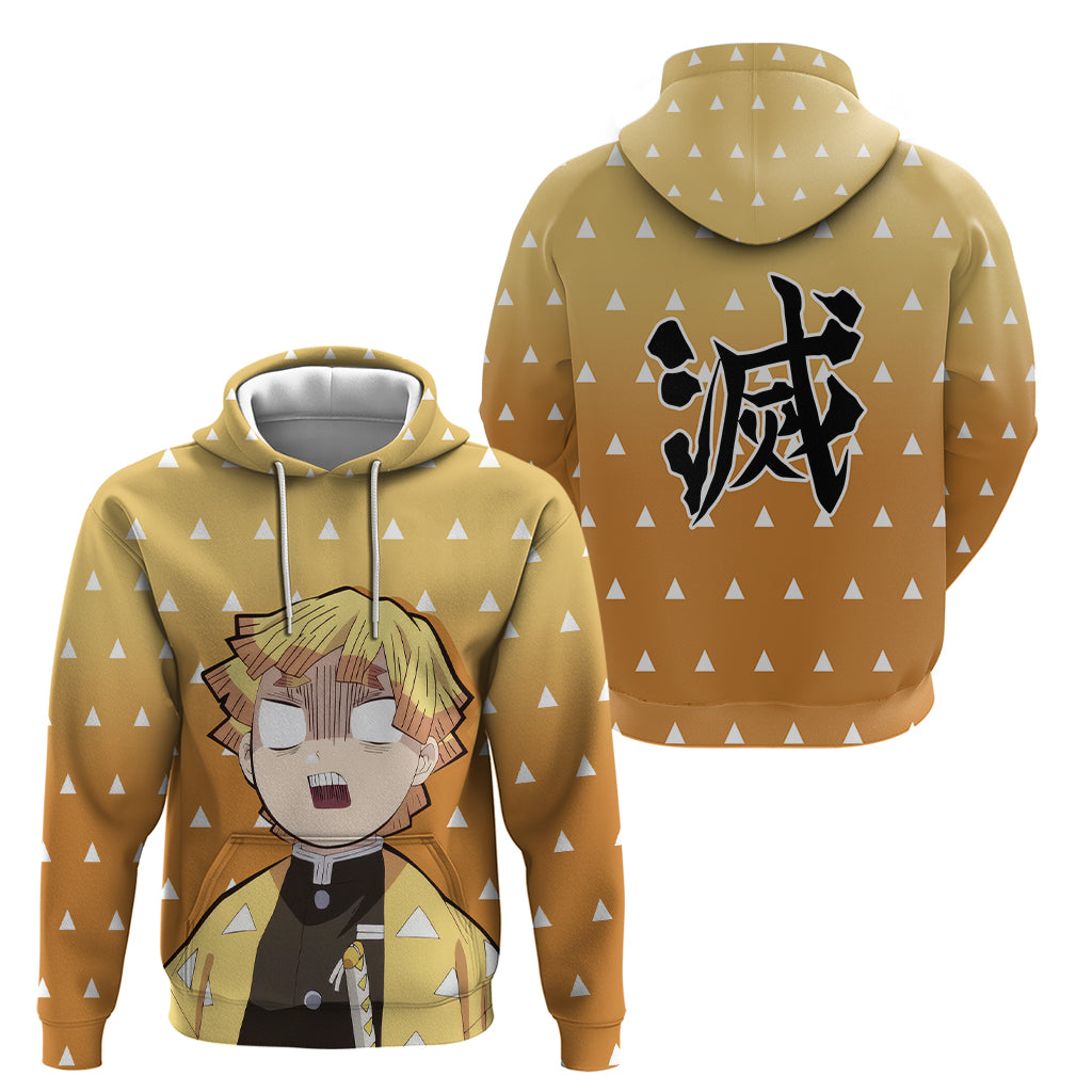Kimetsu Zenitsu Zip Hoodie Demon Slayer Anime Funny Style