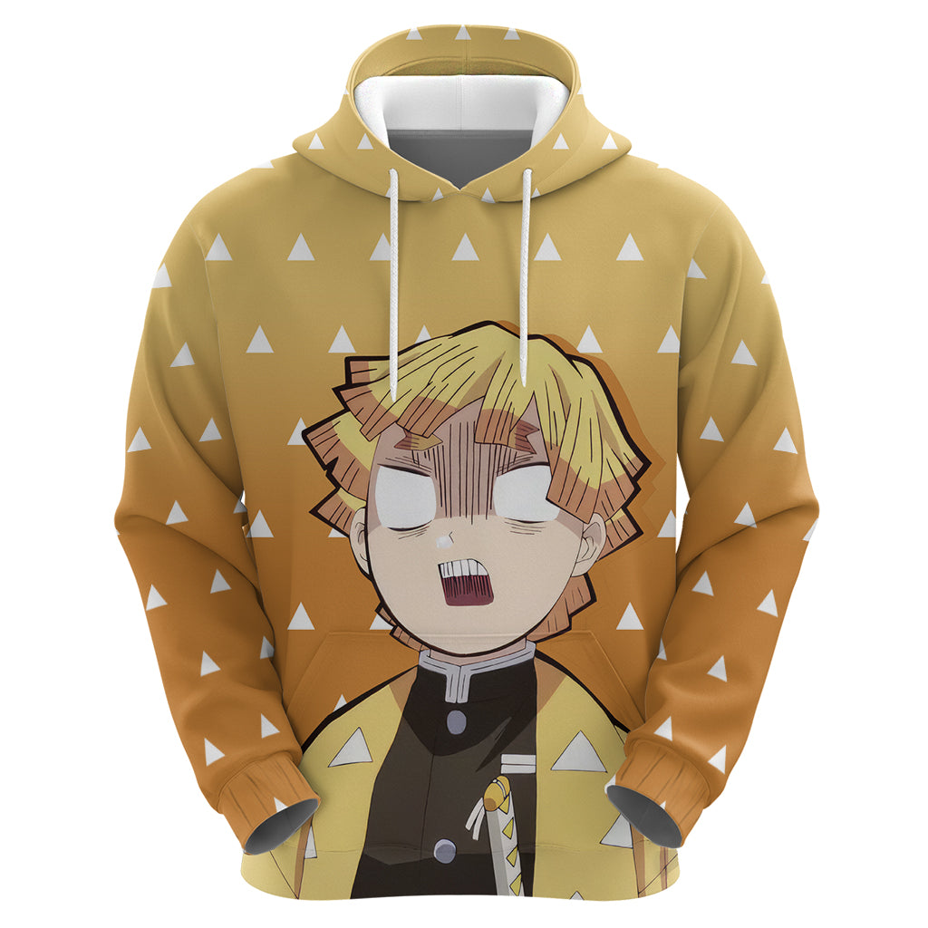 Kimetsu Zenitsu Zip Hoodie Demon Slayer Anime Funny Style
