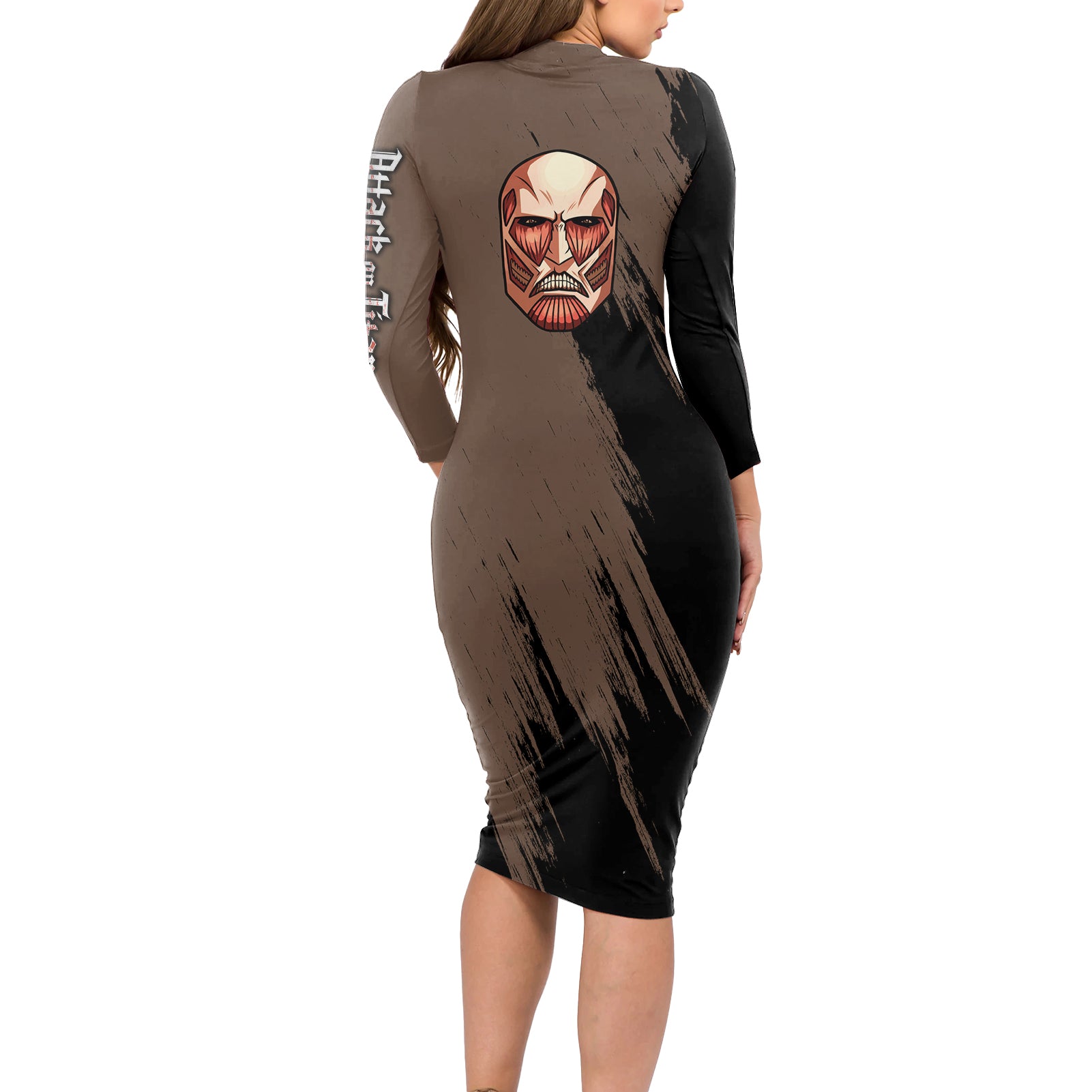 Giant Titan - Attack On Titan Long Sleeve Bodycon Dress Attack On Titan