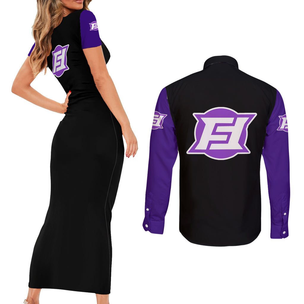 Black Frieza Couples Matching Short Sleeve Bodycon Dress and Long Sleeve Button Shirt Dragon Ball Mix Anime Manga
