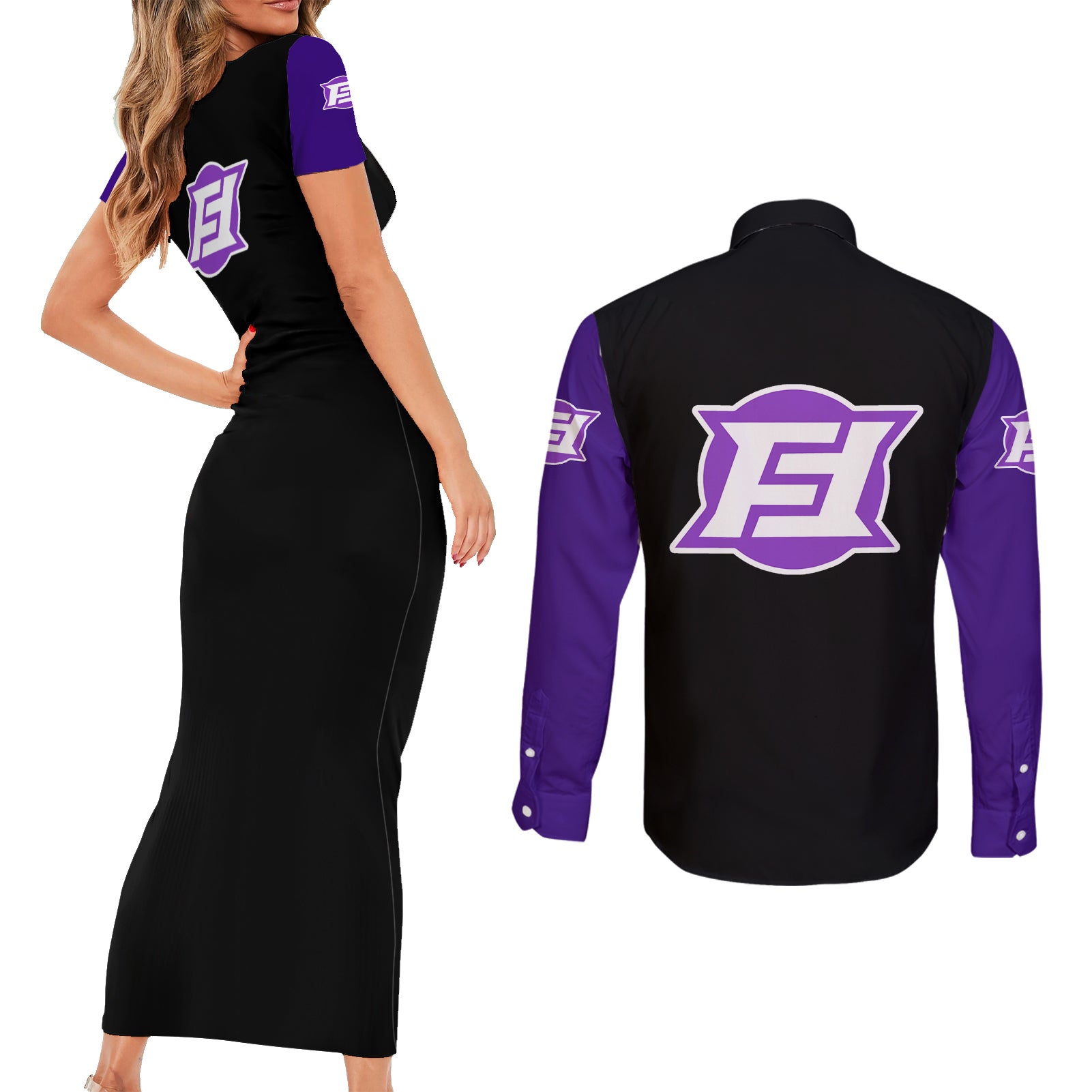 Black Frieza Couples Matching Short Sleeve Bodycon Dress and Long Sleeve Button Shirt Dragon Ball Mix Anime Manga