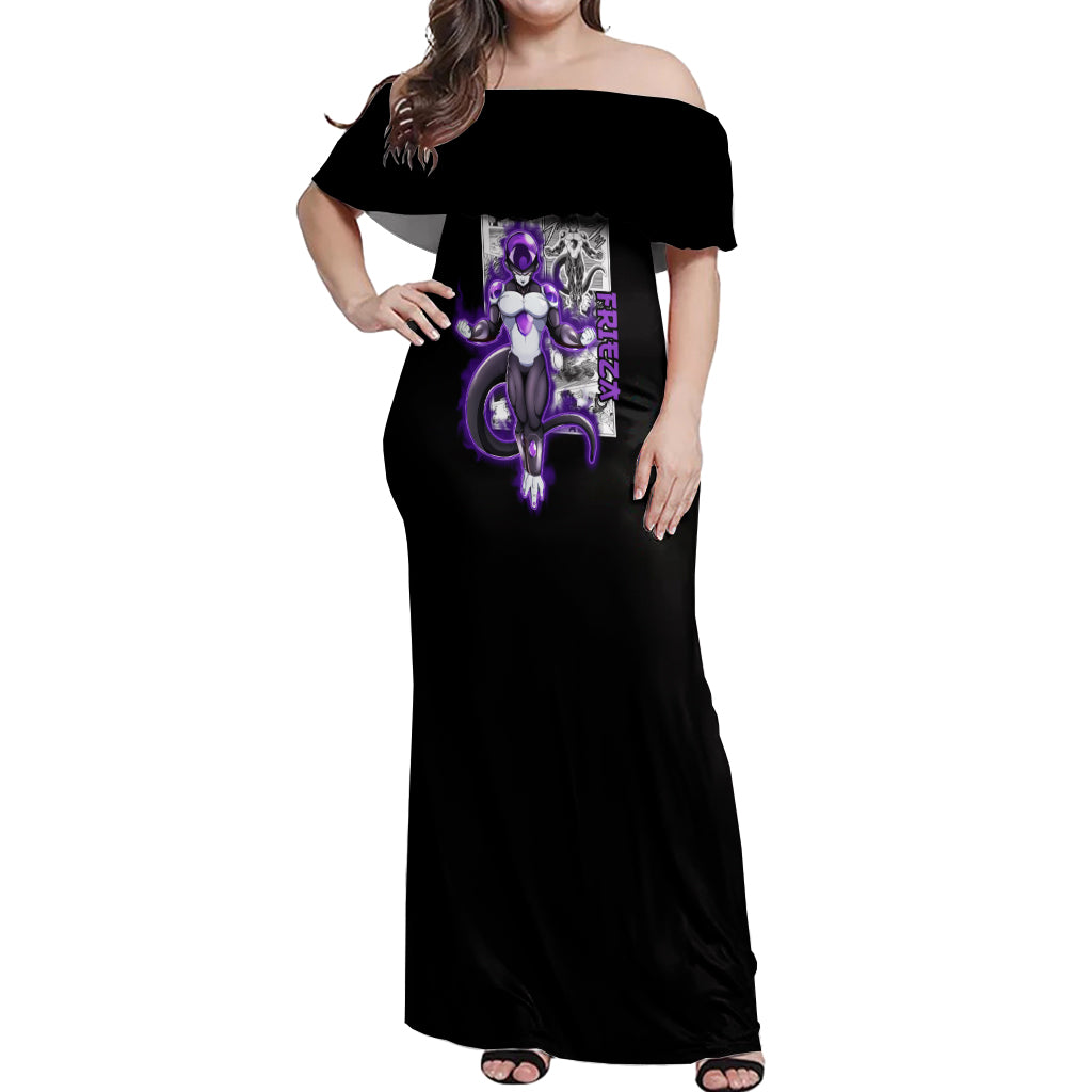 Black Frieza Off Shoulder Maxi Dress Dragon Ball Mix Anime Manga
